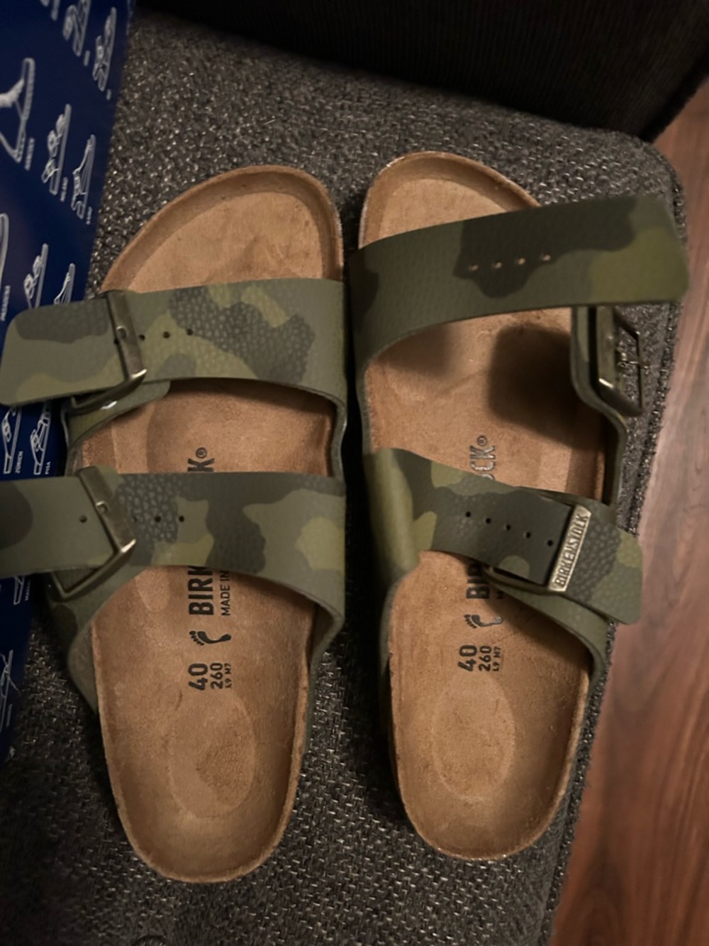 birkenstock arizona BS desert soil camouflage green size 40 narrow fit - new